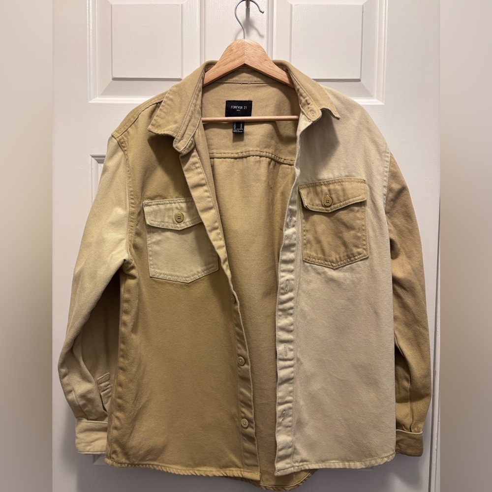 Forever 21 Two-Tone Beige Shirt Jacket